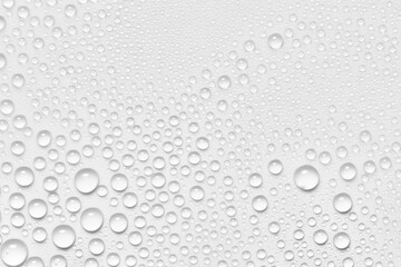 Water drops texture background. Liquid droplets on gray surface