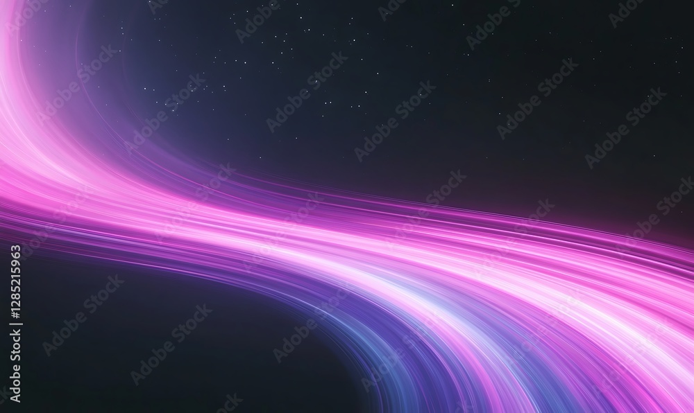 Aufkleber vibrant, flowing light trails in pink and blue against a dark background, creating a dynamic visual 