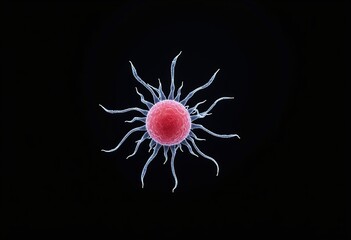 Unseen marvels: Discover the beauty in the simplicity of microscopic life with this flat depiction of bacteria against a stark black background, rendered in stunning 8K resolution, showcasing the art 