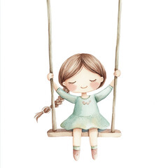 Swinging Back and Forth on Minimalist Swings in a Calm Park Setting Embracing the Joy of Simple Play and Nostalgia in a Serene Outdoor Environment