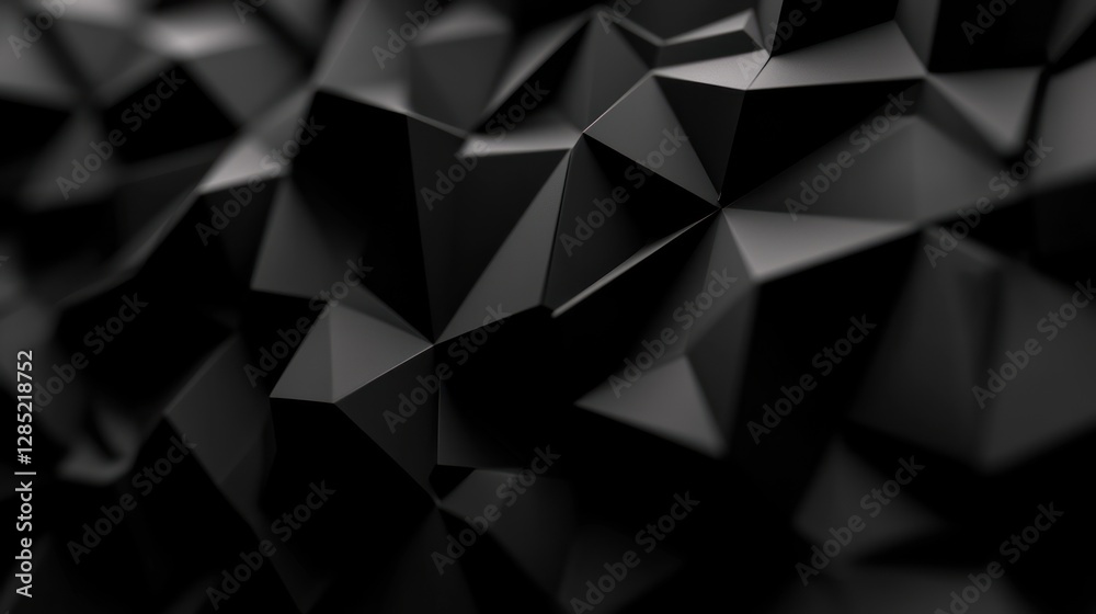 Wall mural abstract black geometric shapes create a dynamic texture in a modern digital art background