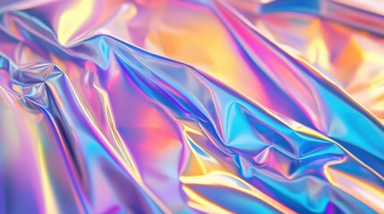 Wrinkled Holographic Material Close-up
