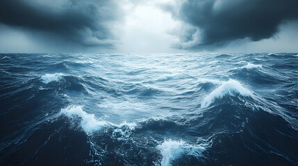 Fototapeta premium Stormy Ocean Waves at Sea (1)