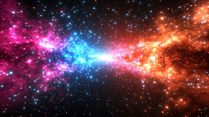 Naklejka premium Abstract hyperspeed background symbolizing motion, energy, and futuristic concepts, with a dynamic flow of vibrant colors and patterns that evoke a sense of acceleration and technological advancement