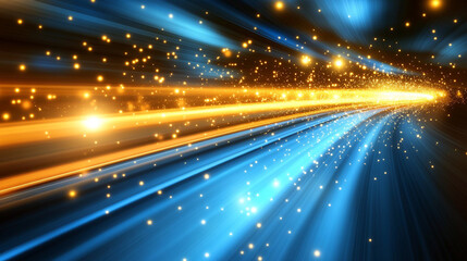 Obraz premium Abstract hyperspeed background symbolizing motion, energy, and futuristic concepts, with a dynamic flow of vibrant colors and patterns that evoke a sense of acceleration and technological advancement