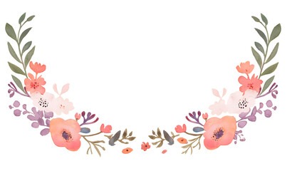 flower swag isolated on white background, Generative AI