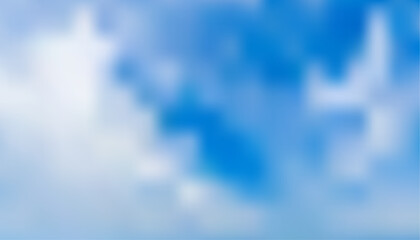 Blue Sky Cotton Candy Clouds concept. Sky background with soft white cotton candy-like clouds filling the sky, bright morning sky.