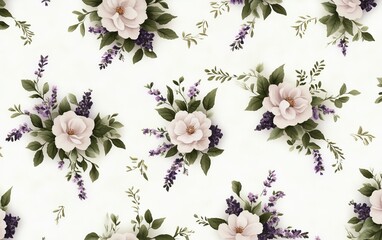 Floral pattern design on white background