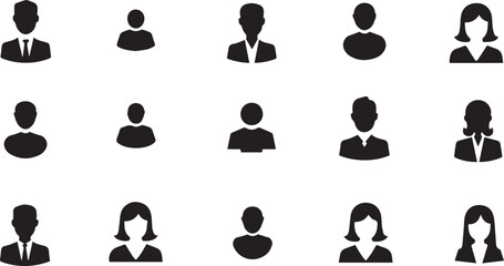 User Profile Avatar Icons .User icon vector set. Profile and people silhouette collection. Professional Vector Profile Bundle.