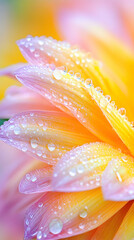 Fototapeta premium Dew-kissed flower petals, garden background, nature beauty, website design