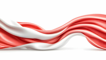 Flowing fabric, red and white, abstract wave, elegant design, website background