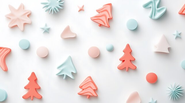 A simple gradient overlay on a white surface adorned with subtle holiday shapes as a holiday background 