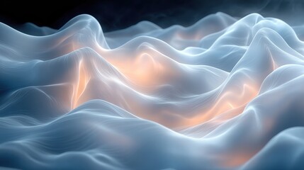 Obraz premium A dreamy abstract background evokes tranquility with ethereal patterns and soft waves, creating a serene atmosphere.