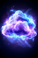 Glowing Purple Cloud Burst; Abstract VFX Background