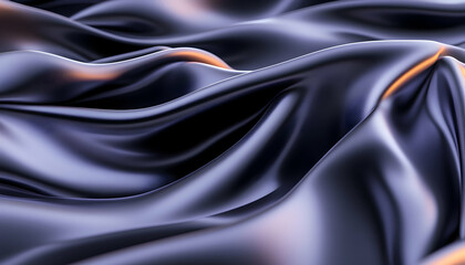 Fototapeta premium Luxurious dark fabric waves, elegant texture, backdrop