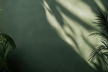 Interior plant shadows on muted wall