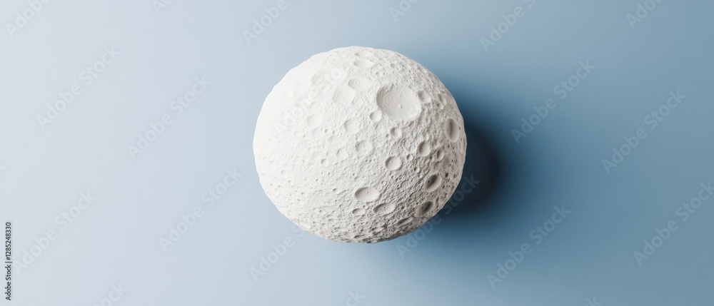 Poster Precision Textured Lunar Model in Minimalist Space-Themed Design - Visual Content for Educational and Tech Industries