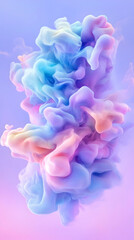 Fototapeta premium Pastel ink swirls in water, abstract art background