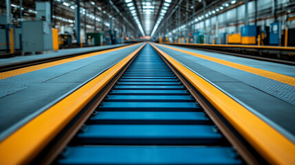 A modern manufacturing system incorporating advanced technology, showcasing robots, automation, and digital interfaces to symbolize innovation, efficiency, and progress in the industrial sector