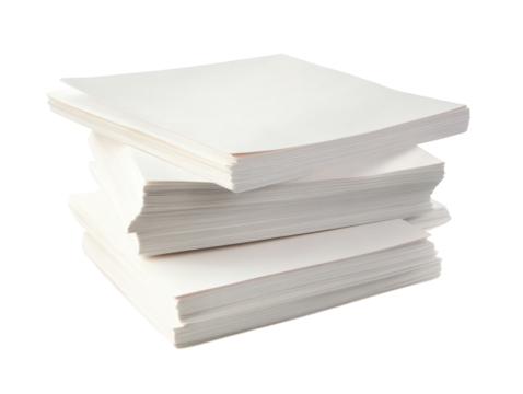 Stack of paper isolated on transparent background