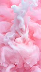 Fototapeta premium Pink and white ink swirling in water, abstract background, design element
