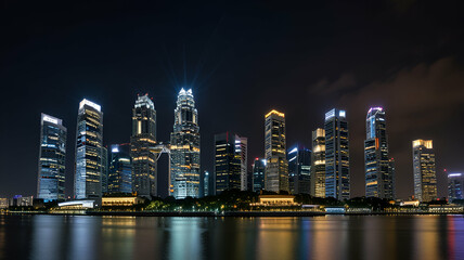 Fototapeta premium hong kong skyline at night