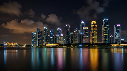 Obraz premium hong kong skyline at night