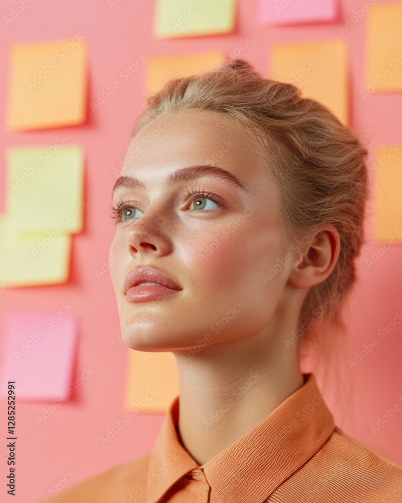 Leinwandbilder vibrant team collaboration business casual attire and sticky notes in creative workspace - modern in