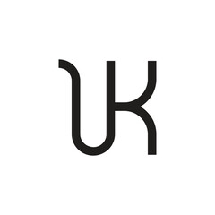 letters uk simple curves geometric lines logo vector