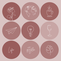 Abstract line art set