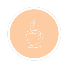Coffee cup line art vector illustration