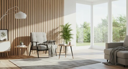 Minimalist Living Room with Natural Accents