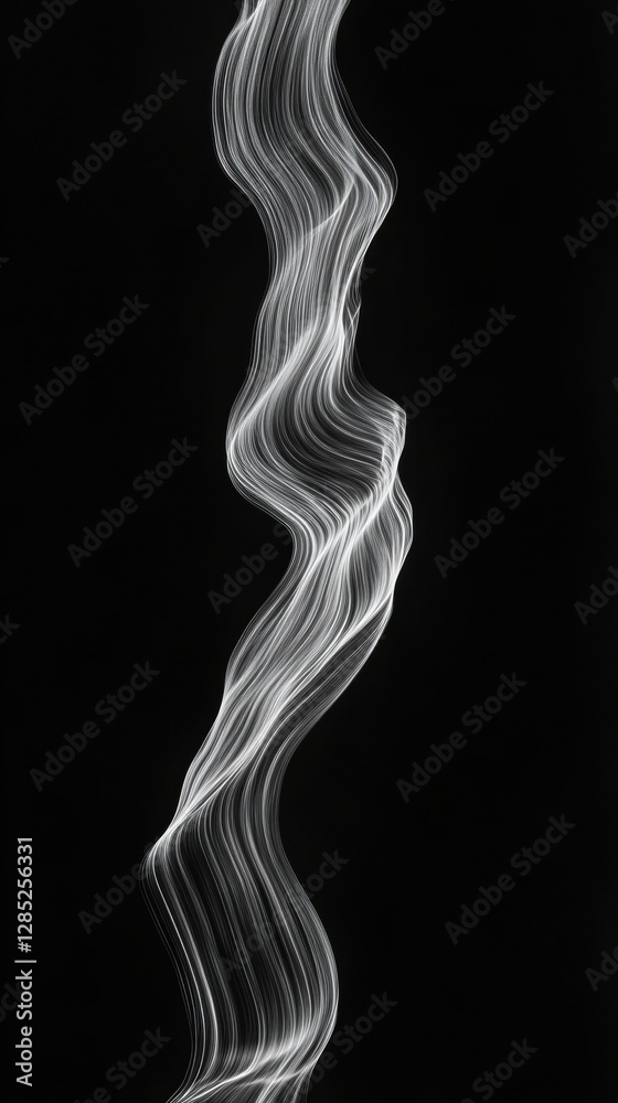 Poster dynamic smoke art vertical fluid patterns on dark canvas for innovative advertising and artistic dec