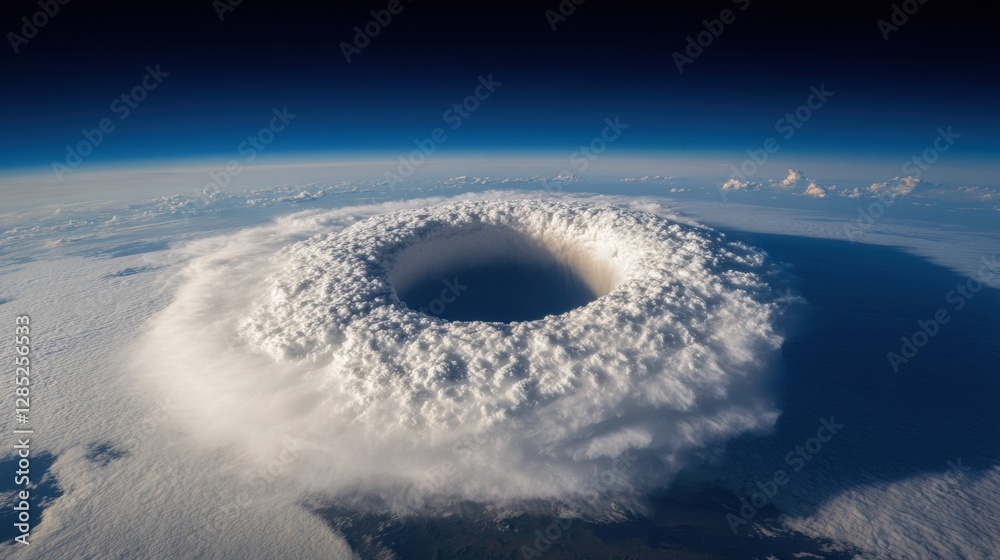 Aufkleber aerial atmosphere analysis vortex cloud structure over plains for innovative meteorological study an