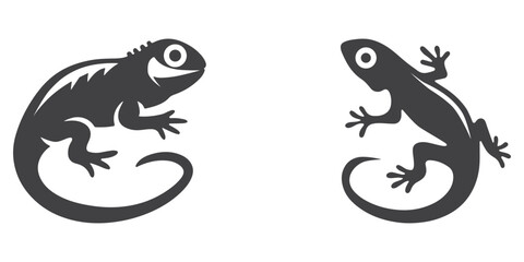 Obraz premium Professional Lizard Logo Icons Silhouette Vector Illustration