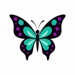 vector silhouette of patterned colored butterfly (2) 
