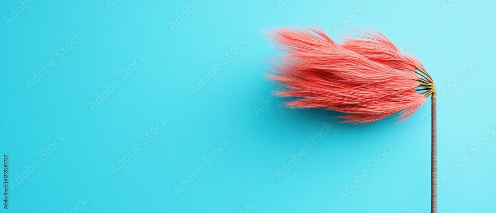 Aufkleber vibrant minimalist palm tree in motion dynamic weather visualization on bold aqua canvas - engaging 