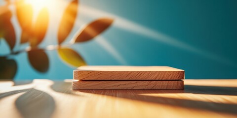 Scandinavian Play Space Sunlit Wooden Boards on Modern Table for Creative Game Concepts - Optimized for Eco-Friendly Living and Sustainable Home Decor Industry