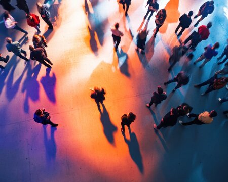 Vibrant Festival Dynamics Colorful Lighting and Crowd Interaction on Concrete Stage - Engaging Event Promotions and Social Media Content for Cultural Celebrations