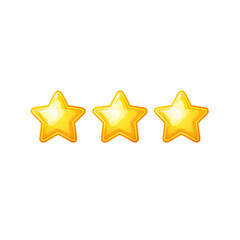 Obraz premium Three-Star Rating Review Icon Representing Moderate Quality and Customer Feedback