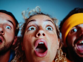 Vibrant Sports Watch Party Expressive Reactions in Soft TV Light - Dynamic Content for Social Media Engagement and Sports Entertainment Promotion