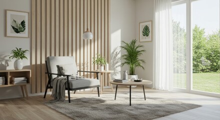 Minimalist Living Room with Natural Accents