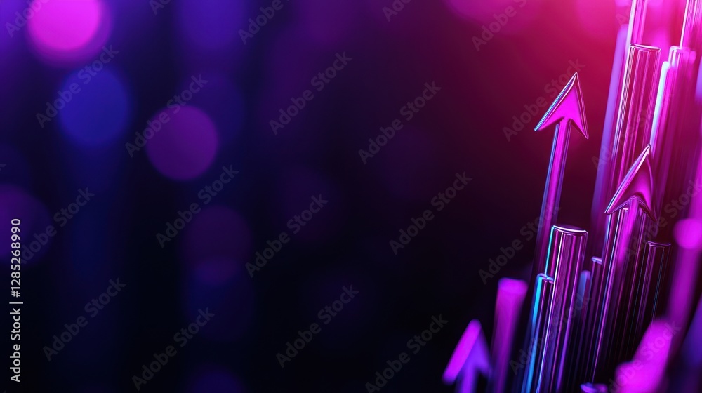 Canvas Prints vibrant abstract background with upward arrows symbolizing growth and progress in a digital space