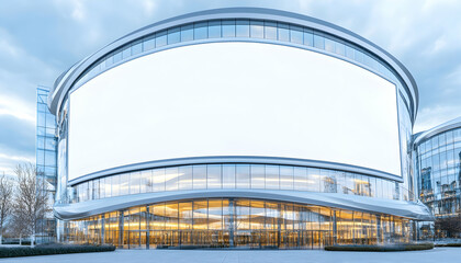 Obraz premium Blank billboard on modern building, city background; ad mockup