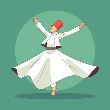 hand drawn sufi dance