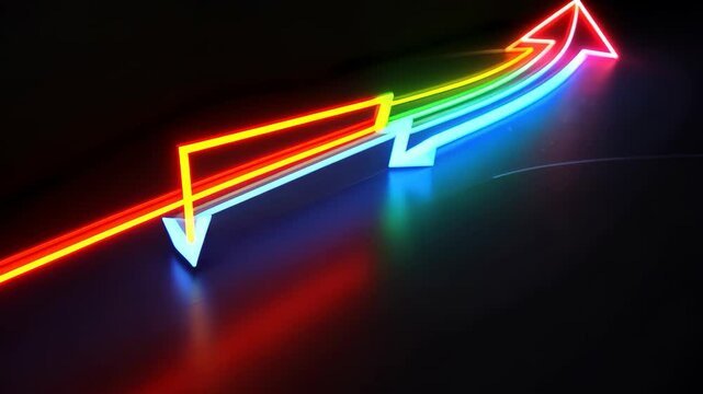 Animated colorful Arrows moving Upwards and Downwards Symbolizing Market Fluctuations and Financial Changes, Business Trends