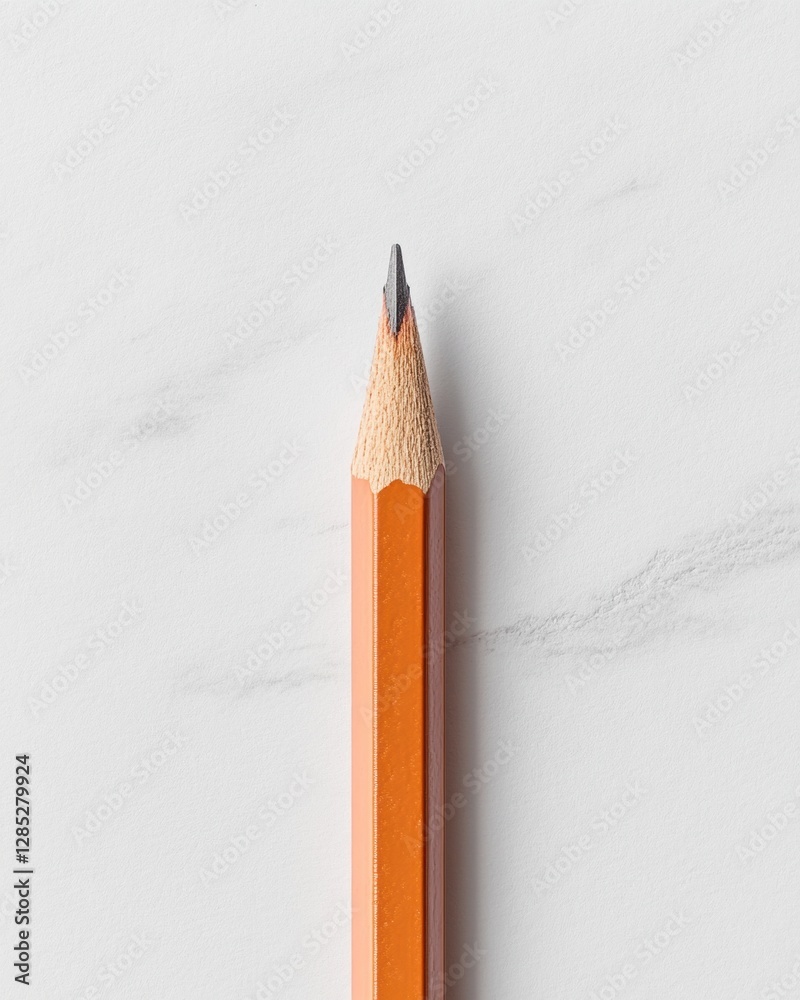 Aufkleber minimalist stationery visualization wooden pencil and eraser set on textured plain background - esse