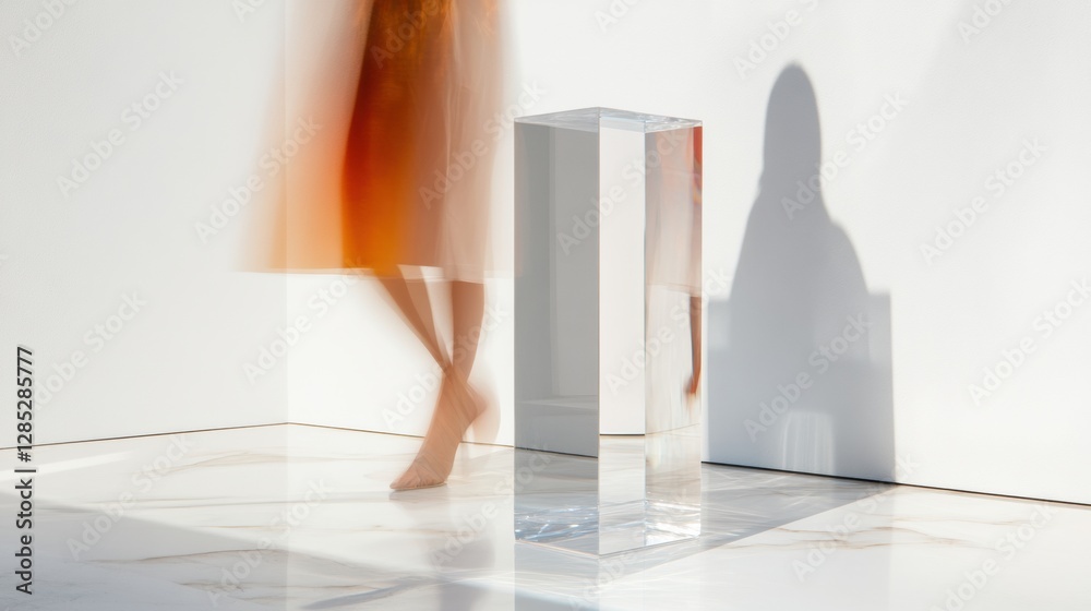 Aufkleber Crystal Transparency in Minimal Design Futuristic Healthcare Reception with Unique Glass Elements - Elevating Patient Experience and Modern Functional Aesthetics