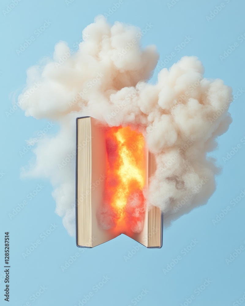Poster ethereal book design vintage hardcover with mystical glow and mist effect - creative publishing imag
