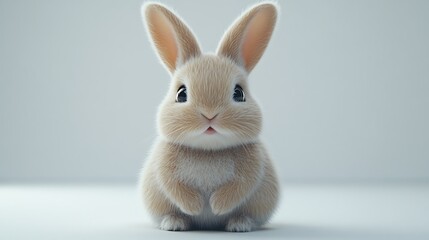 Obraz premium Cute rabbit portrait studio setting animal photography soft light